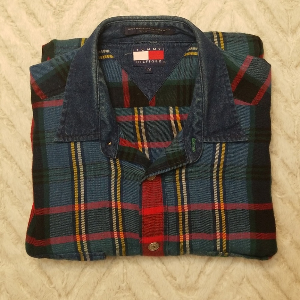 Vintage 90's Tommy Hilfiger Plaid Buttondown